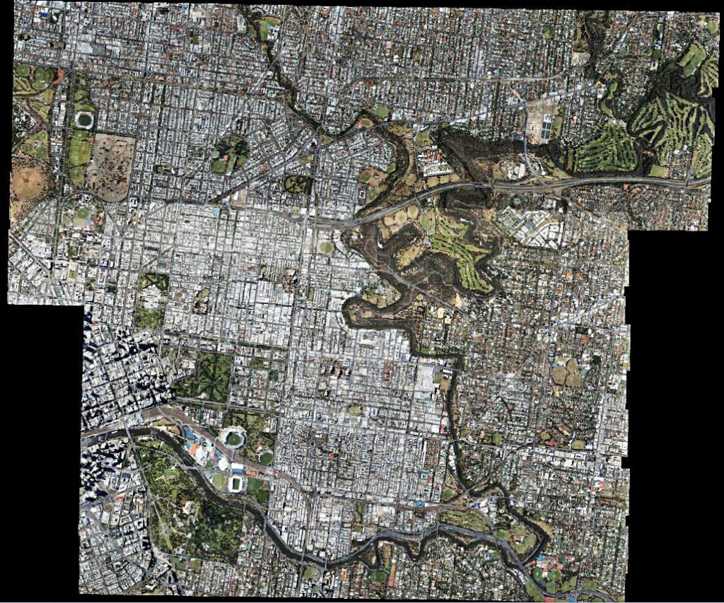 Showing extent of aerial photography