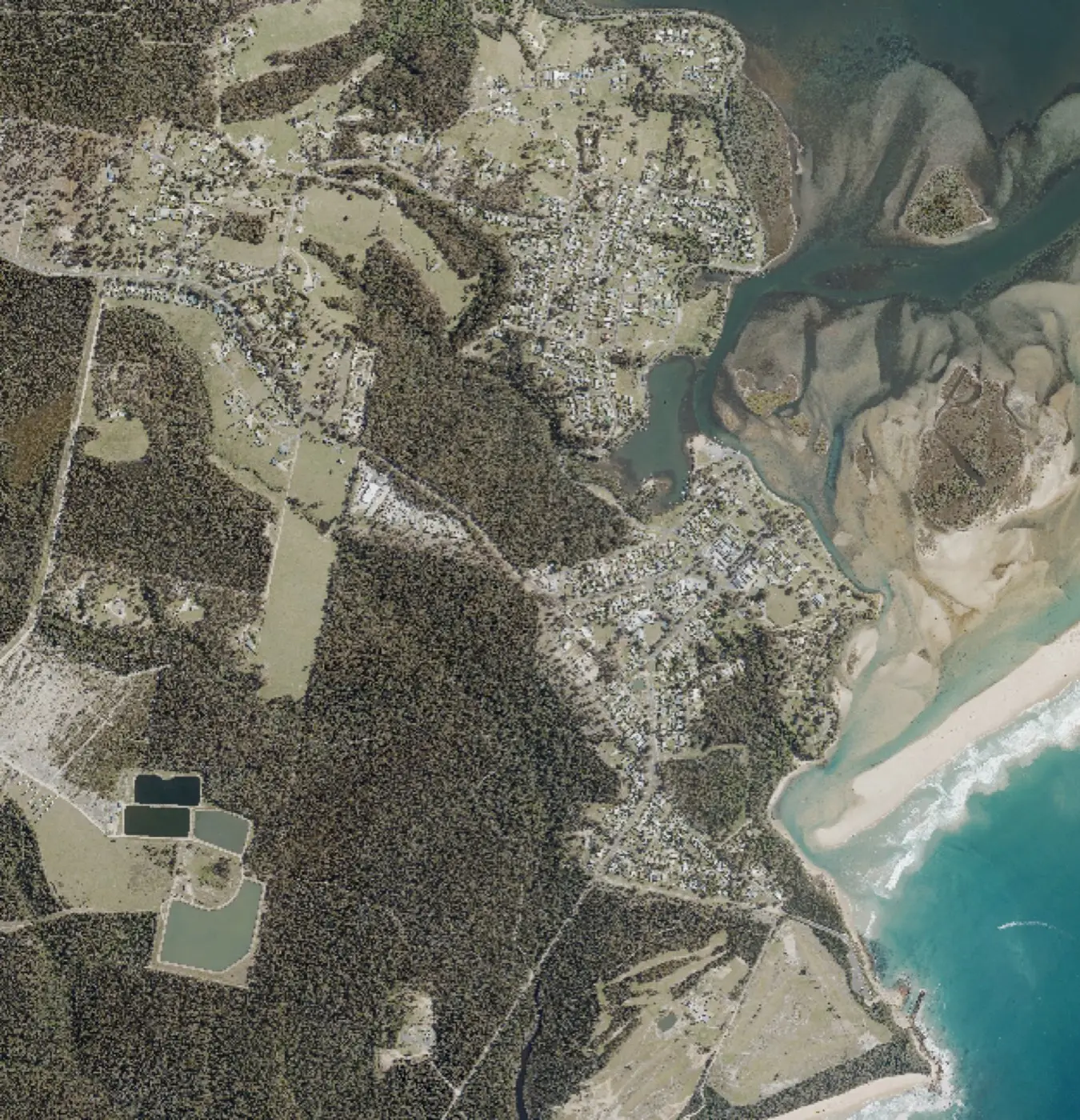 Victorian government aerial imagery of Mallacoota