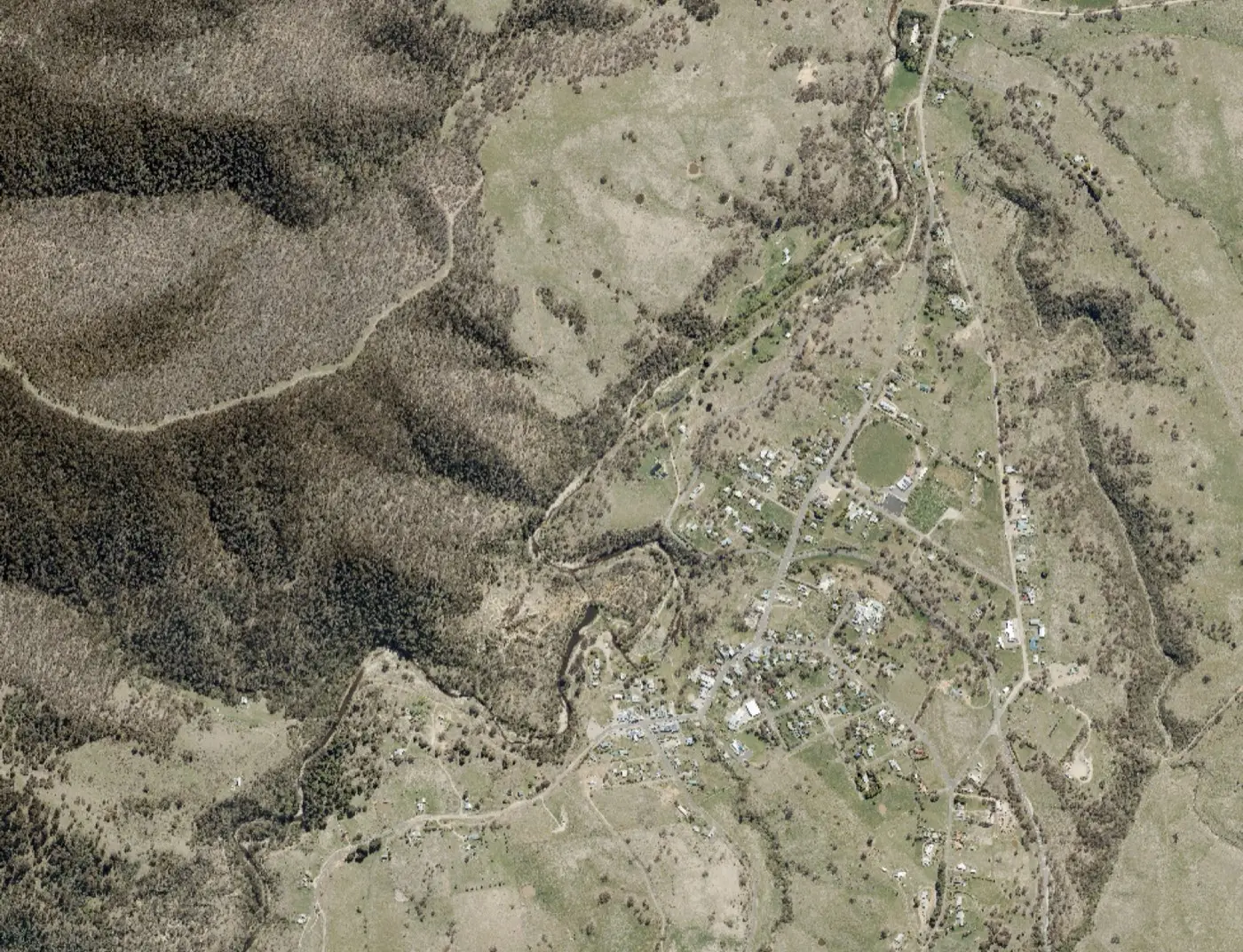 Victorian government aerial imagery of Omeo
